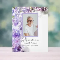 Purple Lilac Flower Watercolor Celebration of Life Acrylic Sign