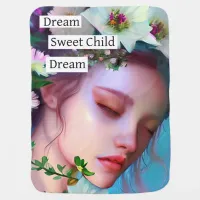 Pretty Fairy Flowers in Hair Fantasy Art   Baby Blanket