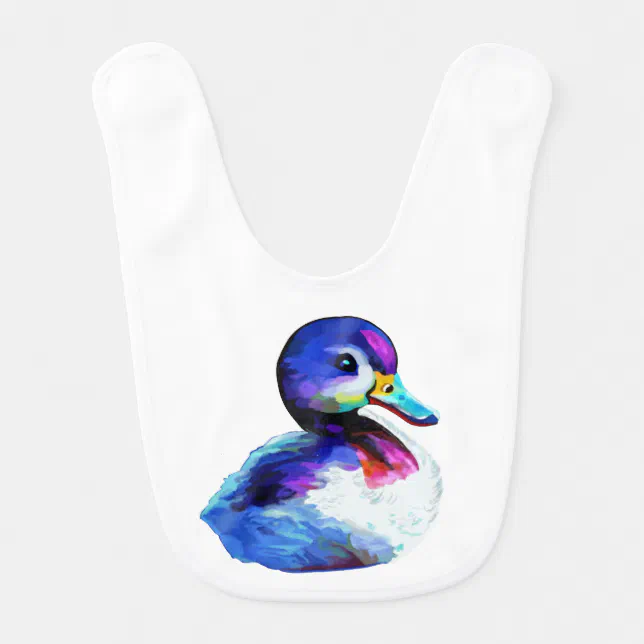 Cute small watercolor duckling baby bib