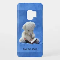 Teddy Bear Time to Read Blue Stuffed Animal, ZKOA Case-Mate Samsung Galaxy S9 Case