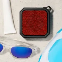 Modern Red Nested Hexagons Pattern Bluetooth Speaker