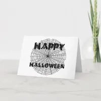 Happy Halloween on Spider Web Text Card