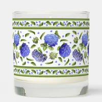 Blue Hydrangea Flowers Botanical Art  Scented Candle