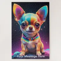 Cute Cosmic Chihuahua Surreal Rainbow Art  Jigsaw Puzzle