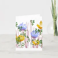 Abstract Floral Botanical Blank Note Card