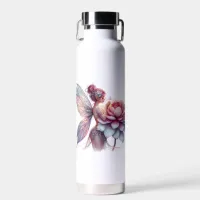 Fairy Holding an Over-sized Flower Personalized Water Bottle