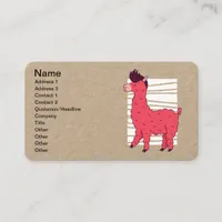 Pink Llama Business Card