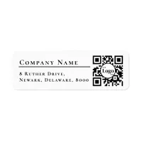 Business Logo Qr Code white Return Address Label