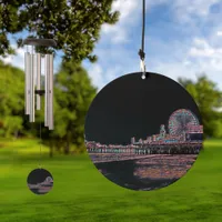 Black Stained Glass Santa Monica Pier Wind Chime