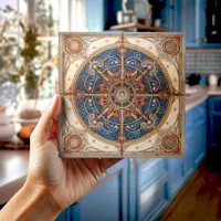 Steampunk Tarot Star Pattern#2 ID1081 Ceramic Tile