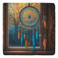 Dreamcatcher in a Window Fall Leaves Trivet