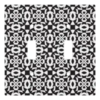 Geometric Mandala Pattern Black And White Light Switch Cover