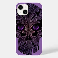 Filigree Skull in Shades of Purple Case-Mate iPhone 14 Case