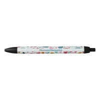 Crayon Pastel Heart & Flowers Pen