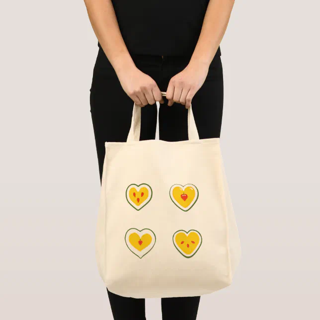 Hearts Apples Pattern Tote Bag