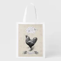 Mathemachicken Funny Math Chicken Pun Joke Grocery Bag