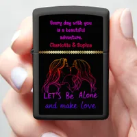 Creative affection celebrating love between women zippo lighter