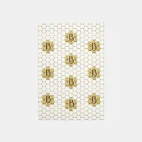 Gold Chic Monogram Housewarming Gift Hexagon Tile Outdoor Rug