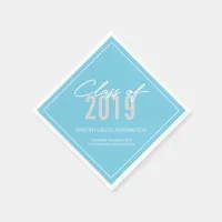 Elegant Teal Typography Graduation Party Napkins