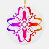 Pink Bells Doodle Mandala #24  Ceramic Ornament