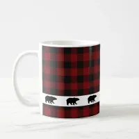 Rustic Buffalo Plaid Grizzly Bear Coffee Mug