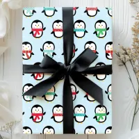 Cute Winter Penguins Pattern Christmas Wrapping Paper