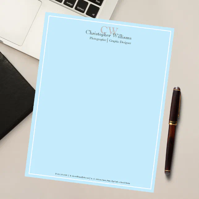 Professional Blue Minimalist Notepad