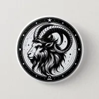 Horoscope Sign Capricorn Goat Symbol  Button