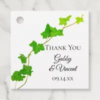 Green English Ivy Vine Wedding  Favor Tags