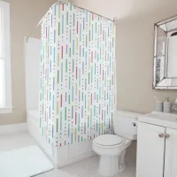 Pastel stripes and dots pattern shower curtain