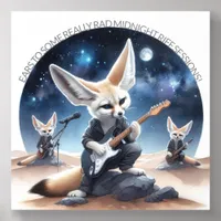 Cute Fennec Foxes Rocking Acoustic Guitars Acrylic Photo Tile