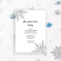 Snowflakes New Years Eve Party Invitation