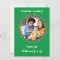 Seasonal Photo Family Christmas  Holiday Card