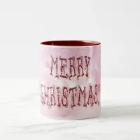 Merry Christmas Bauble and Stars Font Two-Tone Coffee Mug