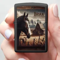 Brian's Farm Horse Zippo Lighter