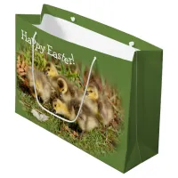 Adorable Baby Canada Geese on the Grass Large Gift Bag