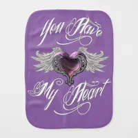 You Have My Heart Pink Baby Burp Cloth