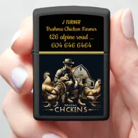 A Brahma Chicken Farmer Tending to His Flock Zippo Lighter