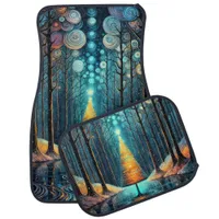 Iridescent Holiday Dream 🎄 Glowing Christmas Tree Car Floor Mat