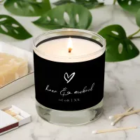 Love Calligraphy Thank You Heart White B&W ID940 Scented Candle