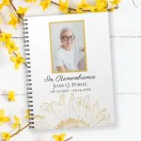 Yellow Sunflower Celebration of Life Funeral   Notebook