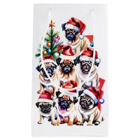 Pug Family Christmas Gift Bag