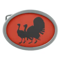 Silhouette of Turkeys Belt Buckle