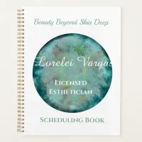 Elegant Blue Green Watercolor Esthetician Planner