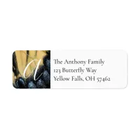 Butterfly Blue and Yellow Return Address Label