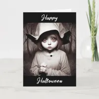 Happy Halloween | Creepy Child in Weird Costume Card