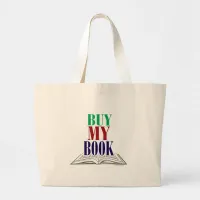 Buy My Book Author Promotional Design Large Tote Bag