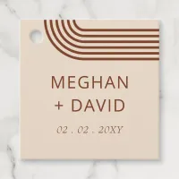 Terracotta Rustic Boho Arched Modern Wedding Favor Tags