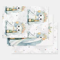 Whimsical Ghost Bride with Champagne  Wrapping Paper Sheets