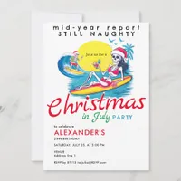 Skeleton Christmas in July Beach Surf Naughty Invitation